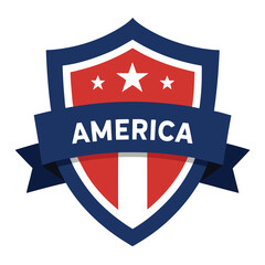 American Shield with America Text vector on white Background