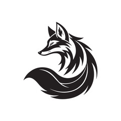 fox vector silhouette outline illustration