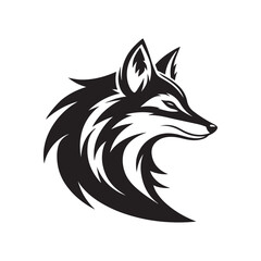 Obraz premium fox vector silhouette outline illustration