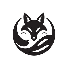 fox vector silhouette outline illustration