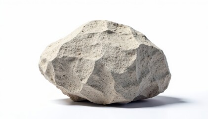 Obraz premium Stone on white background with minimal shadows, minimalist, stone