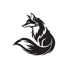 fox vector silhouette outline illustration