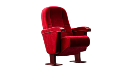 Classic red cinema chair with elegant design and plush upholstery