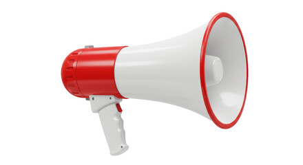 Isolated Red and White Megaphone