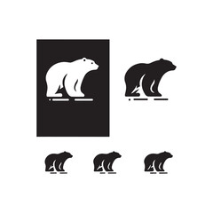 polar bear vector silhouette clip art logo design