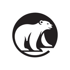 polar bear vector silhouette clip art logo design