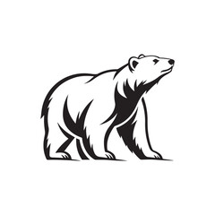polar bear vector silhouette clip art logo design