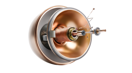 Vintage speaker component, transparent background