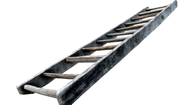 Wooden ladder on transparent background for design use