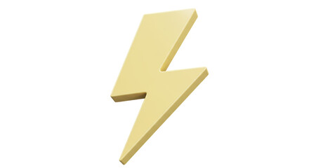 Isolated Yellow Lightning Bolt