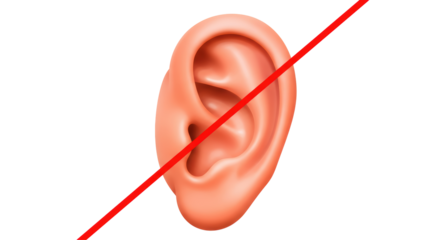 Isolated No Listening Sign