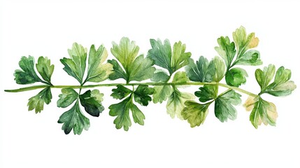 Obraz premium Vibrant Watercolor Illustration of Fresh Parsley Herb Blossom