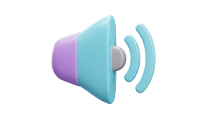 Isolated Megaphone with Sound Waves