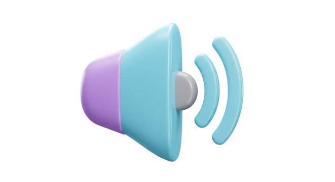 Isolated Megaphone with Sound Waves