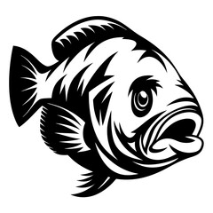 A Striking Black and White Illustration of a Largemouth Bass Fish