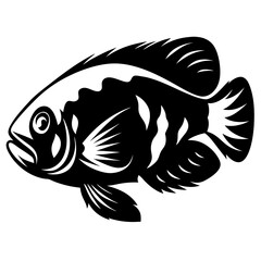 Stunning Black and White Illustration of a Fish a Detailed Artistic Rendering