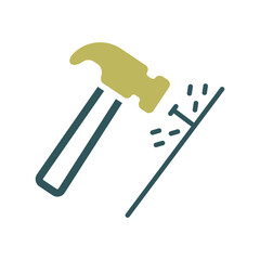 Hammer and nails vector isolated icon