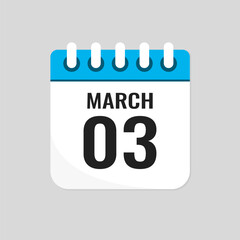 Icon page calendar day - 3 March