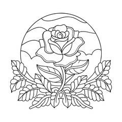 floral background with flowers coloring page