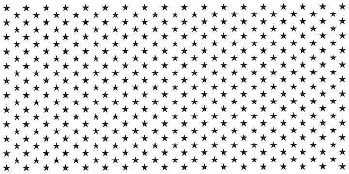 Black star pattern on white background. Ideal for patriotic USA themes, Independence Day visuals, or abstract decorative designs.
