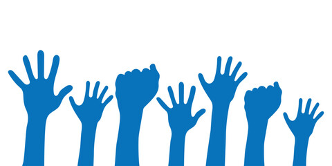 raised hand icon. crowd hand icon.