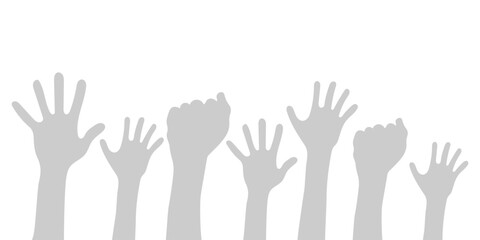 Obraz premium raised hand icon. crowd hand icon.