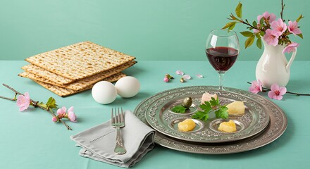 Easter cake with eggs and flowers, a delicious dessert for the spring celebration