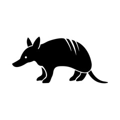 Armadillo vector illustration, mammal animal silhouette, wildlife graphic, nature icon design element