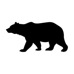 Black bear silhouette walking illustration vector graphic design animal wildlife nature art drawing image