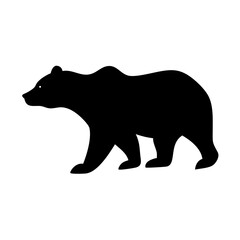 Black bear silhouette vector illustration for wildlife and nature designs and bear clip art needs