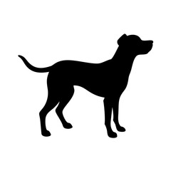 Black dog silhouette vector illustration for pet lovers and animal enthusiasts graphic design resource