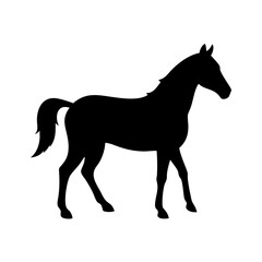 Horse silhouette vector graphic illustration equestrian animal design black and white clip art image