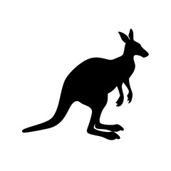 Kangaroo silhouette vector image of australian animal wildlife illustration graphic design element