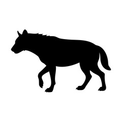 Black hyena silhouette vector image for wildlife animal illustration and african nature design needs