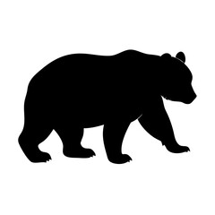 Black bear silhouette vector illustration wildlife animal nature walking bear graphic design image art