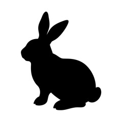 Isolated black rabbit silhouette vector illustration for easter and spring design projects