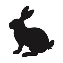 Black silhouette of a rabbit vector illustration easter bunny clip art animal drawing design element graphic image