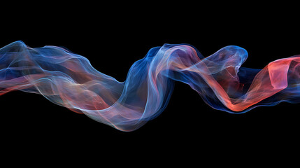 Abstract aerial photography: colorful smoke scroll, freedom & light. Wraith-Touched Scroll. Illustration