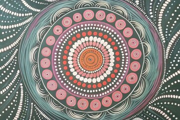 Abstract background from multi-colored circles in the form of a circle