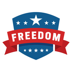 American freedom banner on white background, vector illustration