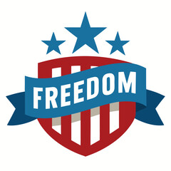 American freedom banner on white background, vector illustration