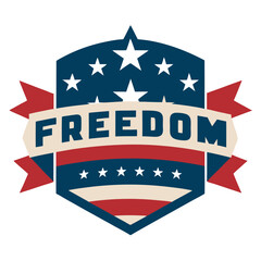 American freedom banner on white background, vector illustration