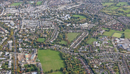 Aerial view of Cheltenham, England	