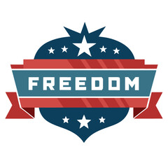 American freedom banner on white background, vector illustration