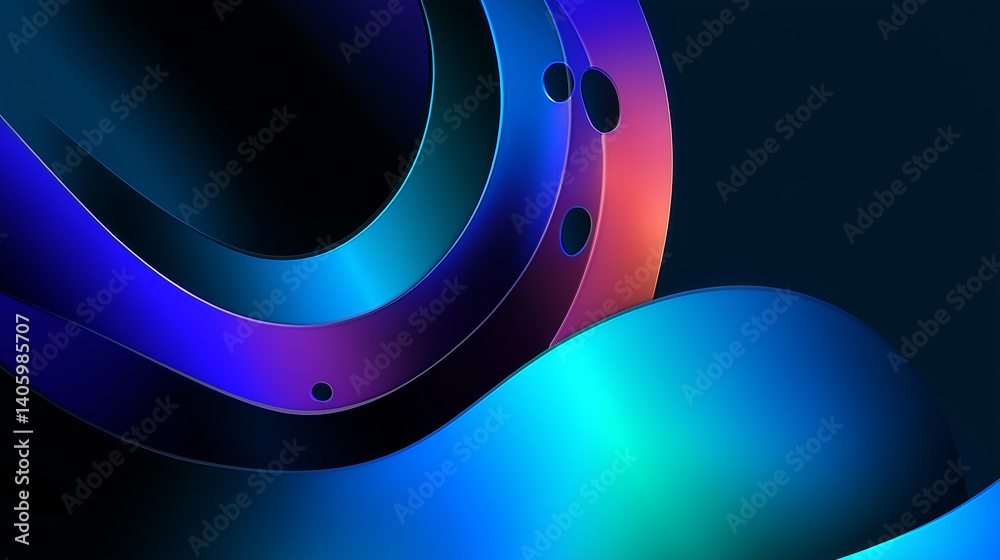 Poster Abstract colorful waves creating a modern and vibrant design
