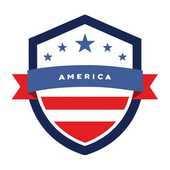 American Style Circular Shield with Stars vector illustration on white background