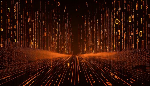 abstract digital binary code, computer matrix data falling numbers concept background, graphic resource
