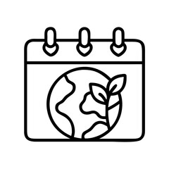 Earth day calendar icon vector illustration for environmental awareness and events design