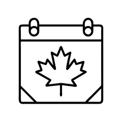 Canada day calendar with maple leaf vector illustration for canada national holiday event design