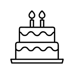 Celebrate birthday with cake vector design two tier cake with candles line art drawing 90